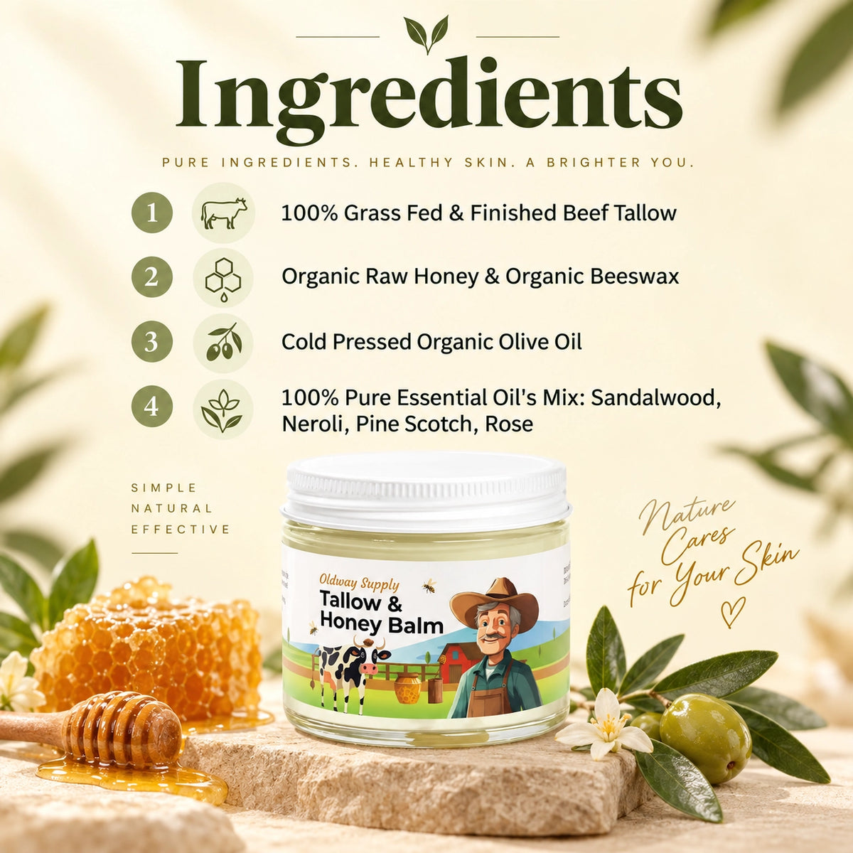 Tallow & Honey Balm - 2 oz